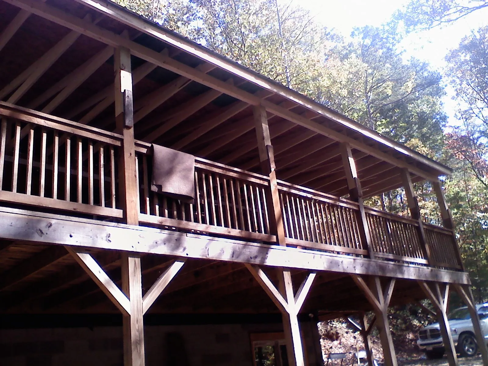 Timber framing under a new elevated porch and deck — Roof Leak Repair in Cheraw by Roofing Brothers